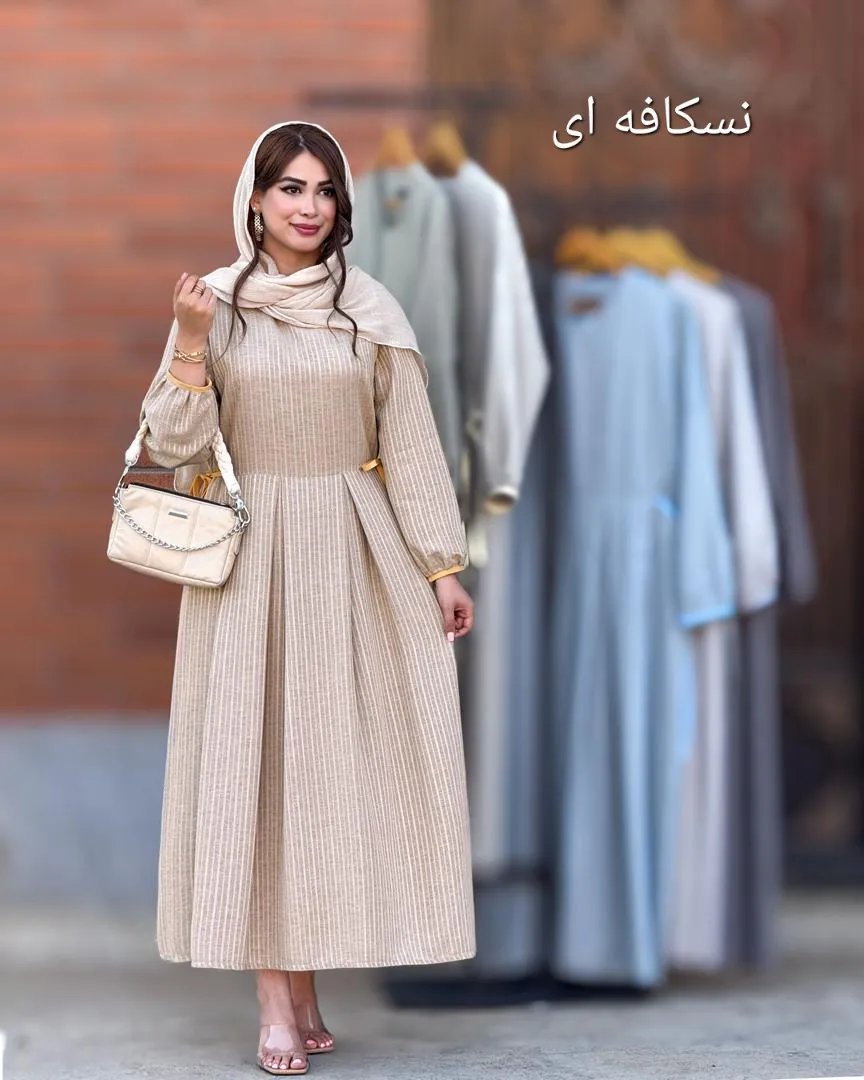 پیراهن لینن نواردوزی کد h55
