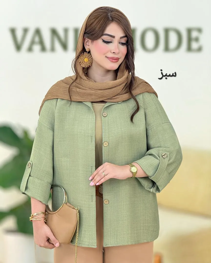 شومیز بیسکویتی آستین گت دار کد h58