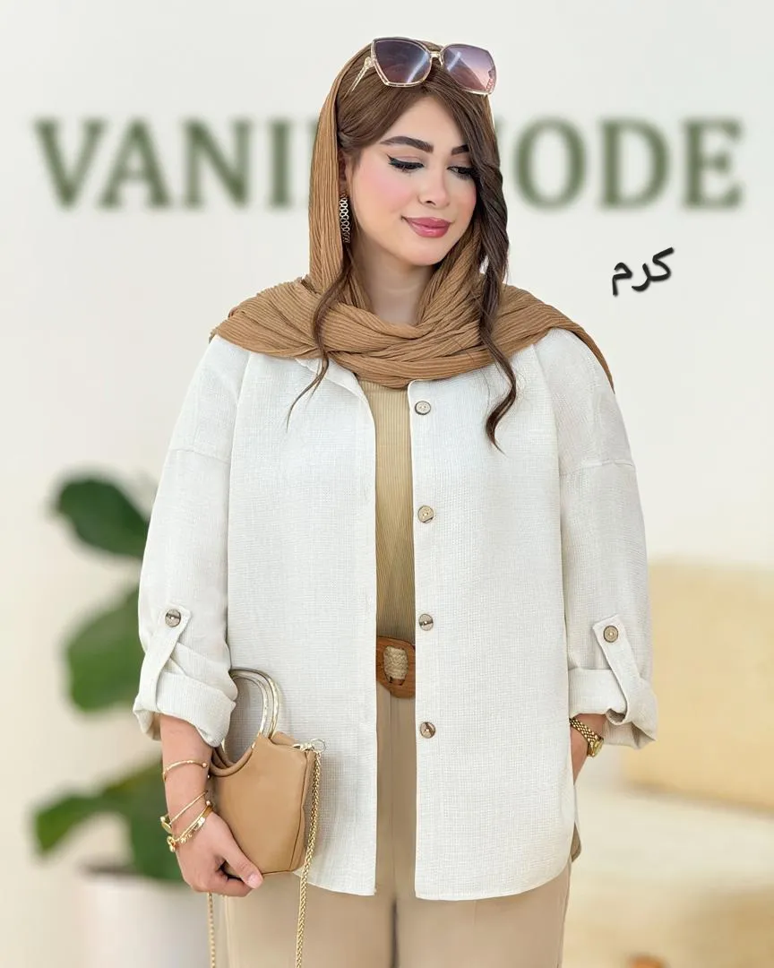 شومیز بیسکویتی آستین گت دار کد h58