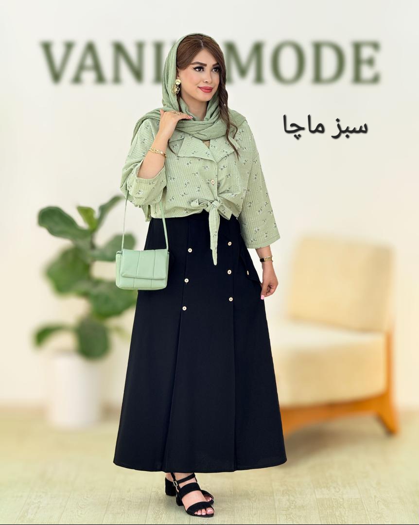 ست شومیز کراش و دامن کرپ کد g869