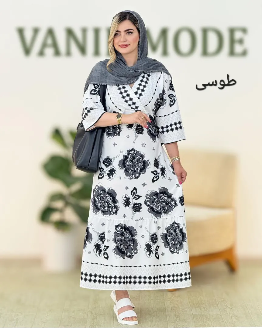 پیراهن ساحلی آستین سه ربع کد h19