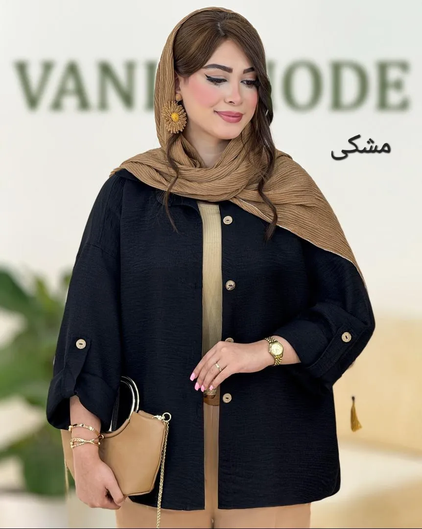 شومیز بیسکویتی آستین گت دار کد h58