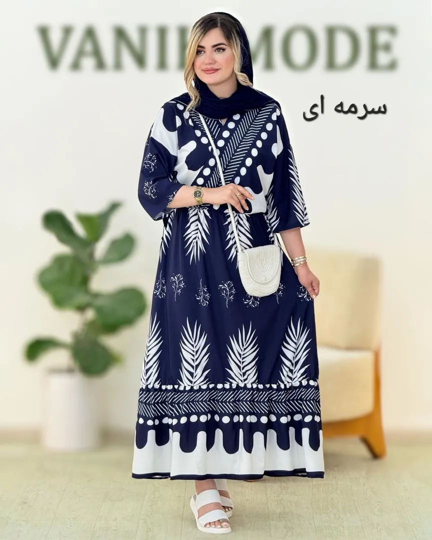 پیراهن ساحلی چین دار بوگاتی کد h124