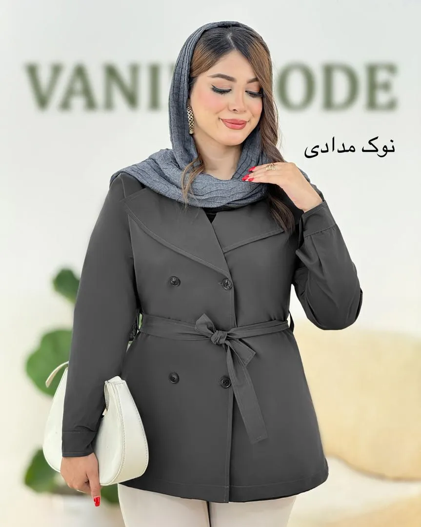 بارانی یقه انگلیسی کتان زارا کد H394