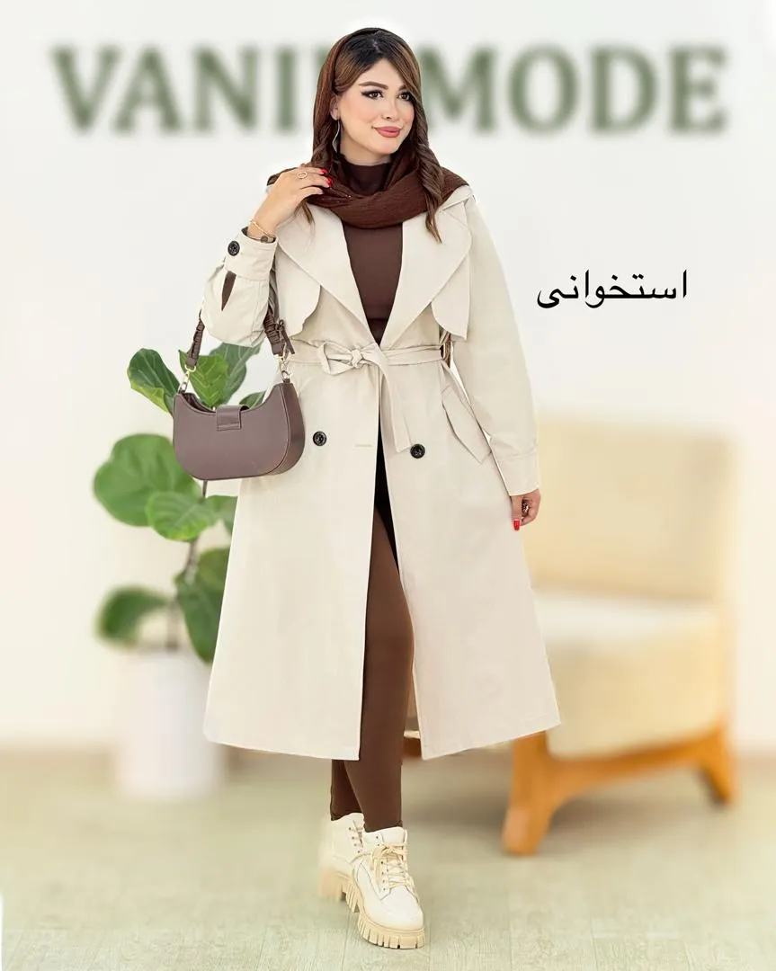 ترنچ کت یقه انگلیسی بلند کد h470