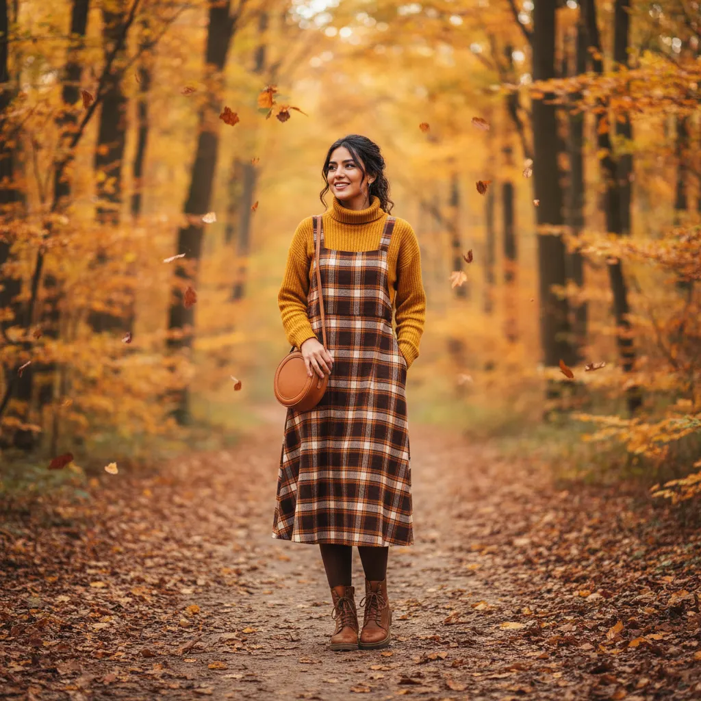 مدل سارافون چهارخونه پاییزی_1