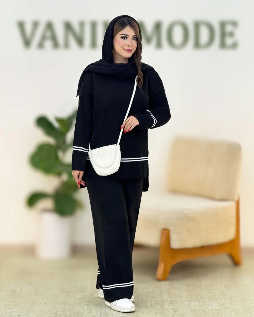 ست بلوز شلوار بافت دو خط کد h462