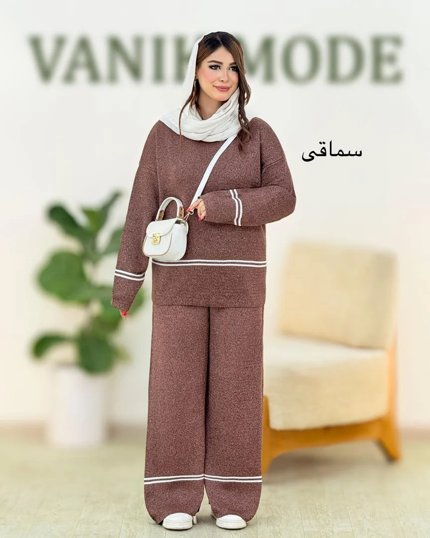 ست بلوز شلوار بافت دو خط کد h462