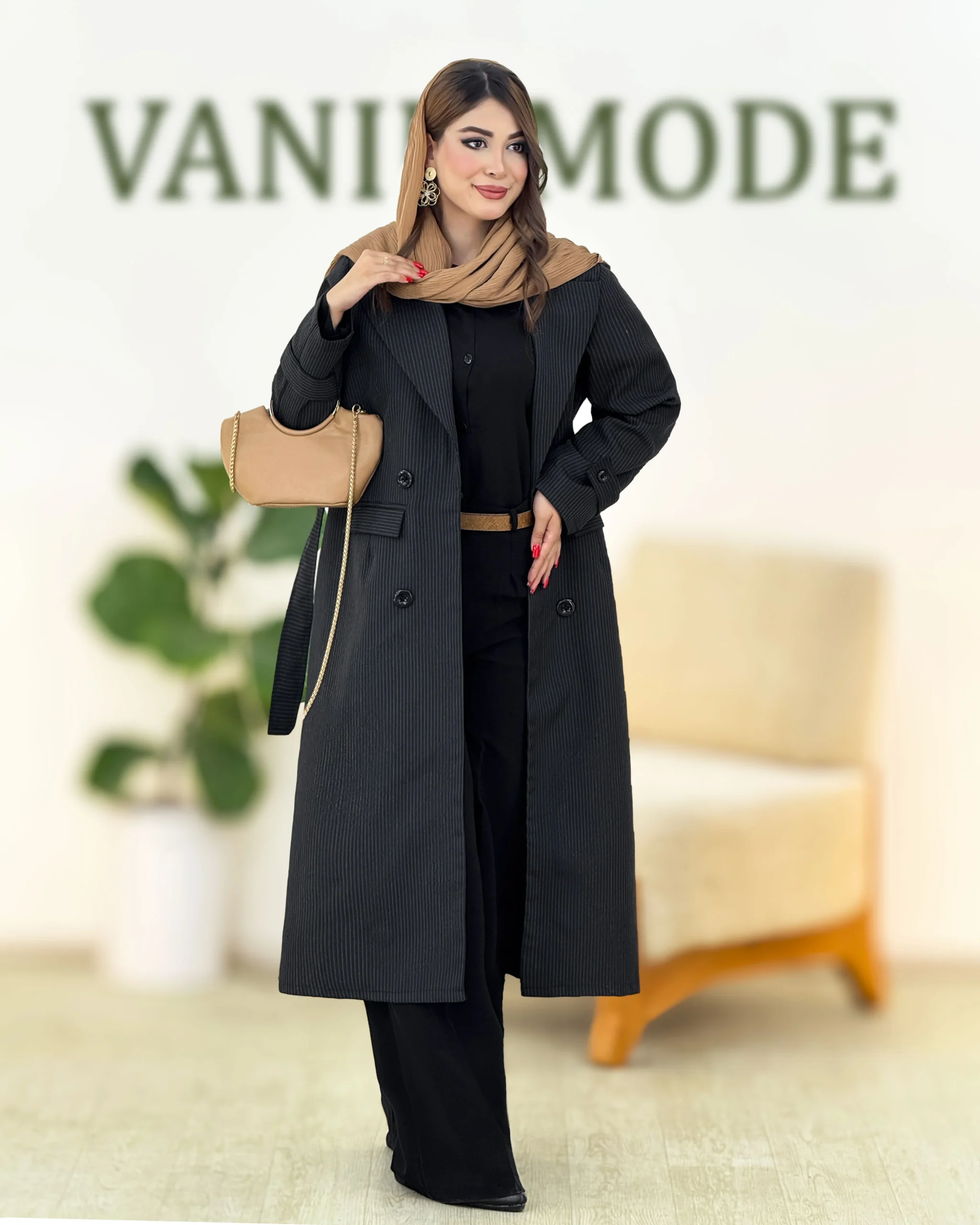 اورکت یقه انگلیسی دیپلمات به همراه کمربند کدh373