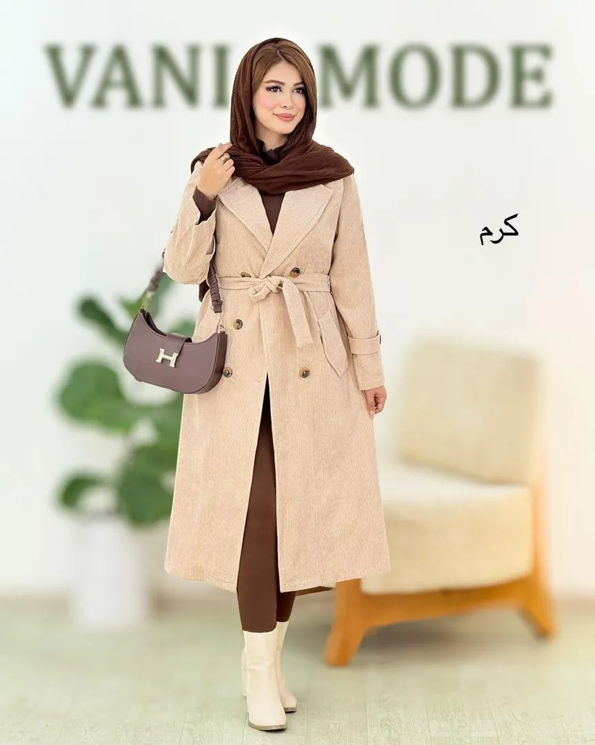 مانتو یقه انگلیسی کبریتی بند دار کد