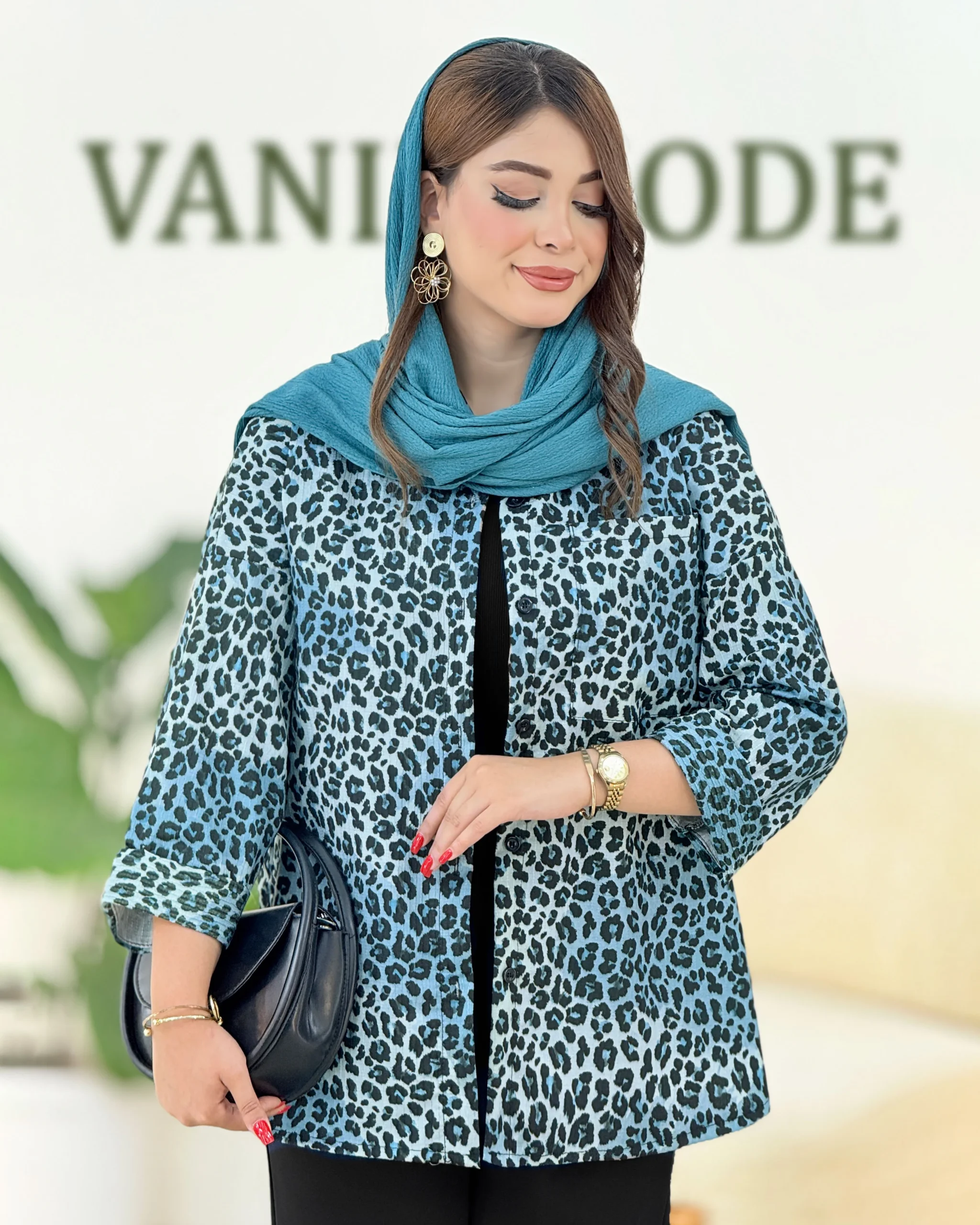 شومیز هلال دار کوکدوزی چاپی کدH376