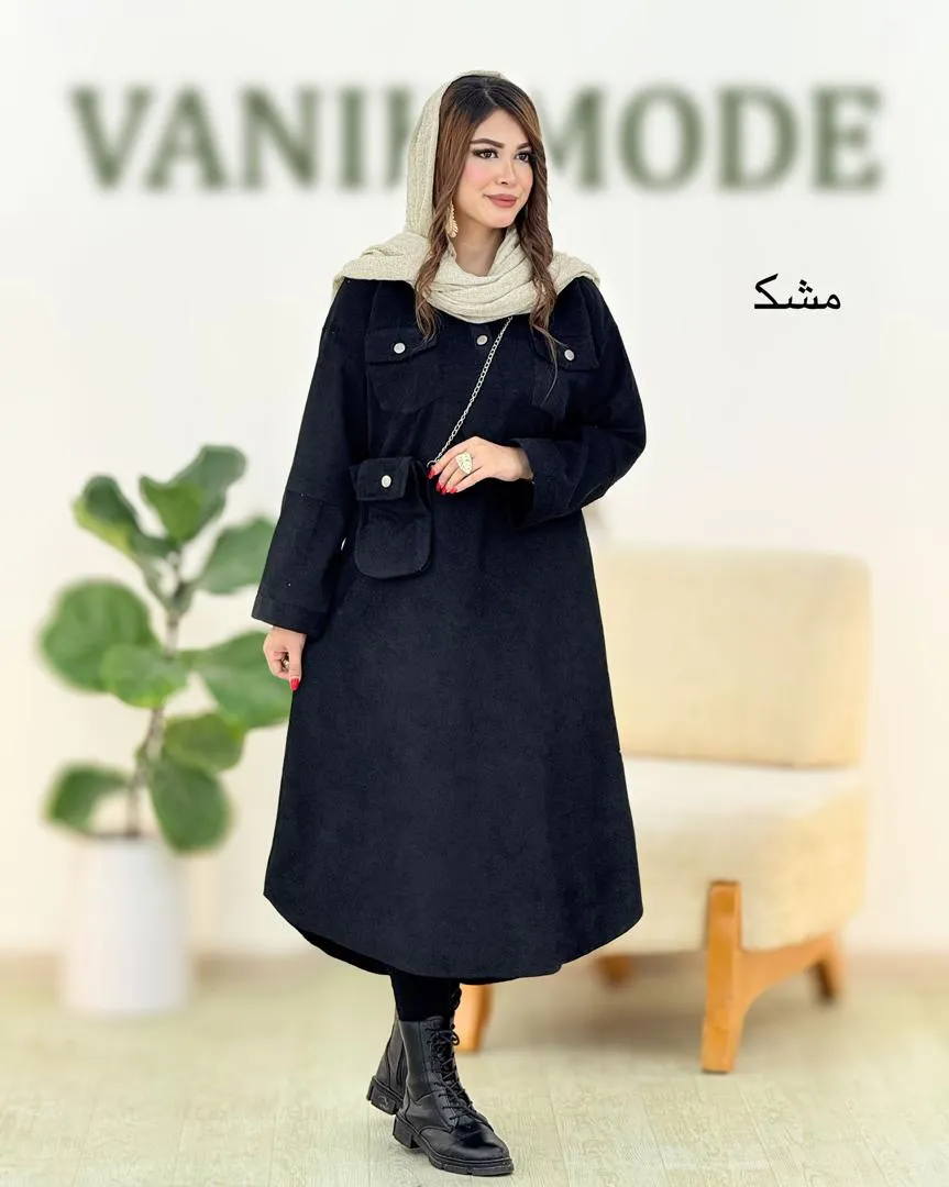 پیراهن ماکسی کیفدار جلو جیب کد h479