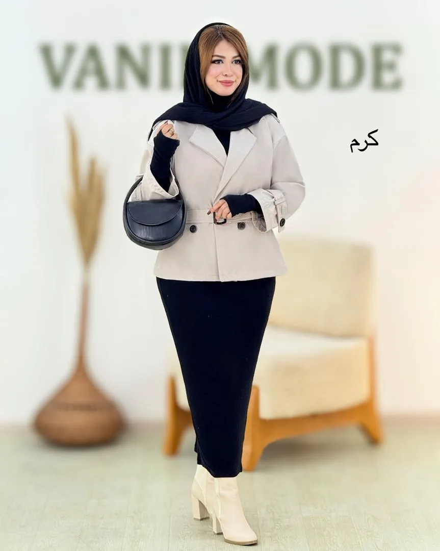 بارانی سانتانا کمربند دار کدh647