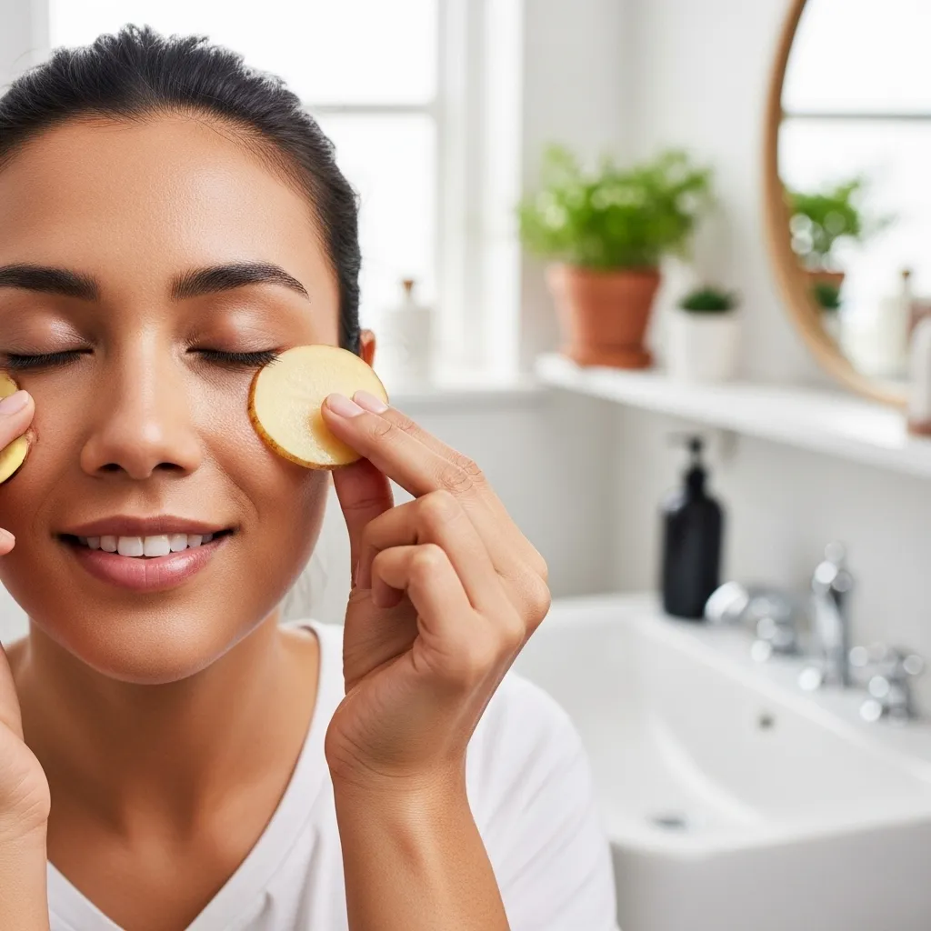 رفع چروک دور چشم با سیب زمینی