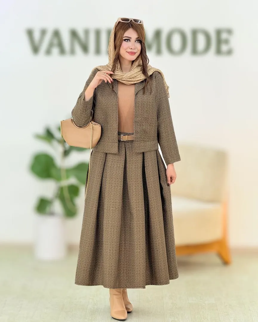 کت دامن جلو پیل دار زنانه کد h637