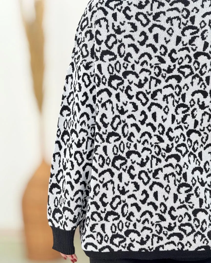 ست بافت پلنگی یقه گرد کد h772