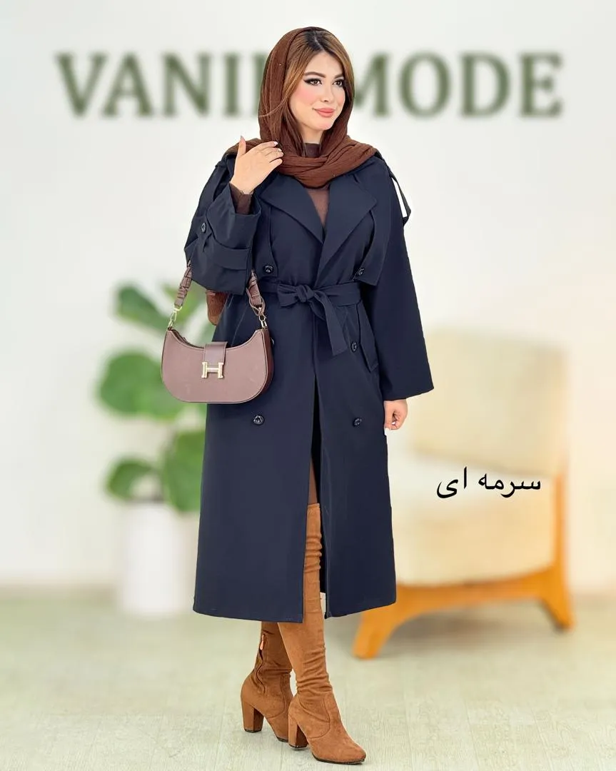 بارانی بلند آستردار کد h788