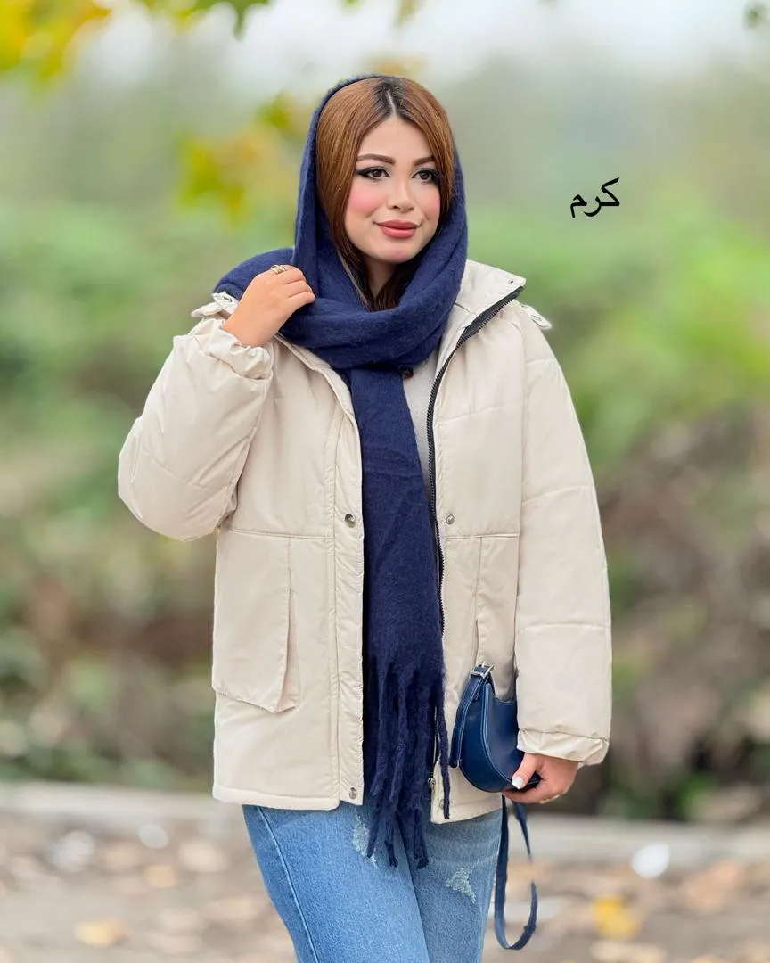 کاپشن زنانه کلاهدار کد h766