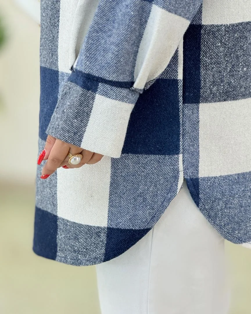 شکت جلو جیب دار چهارخونه کد h382