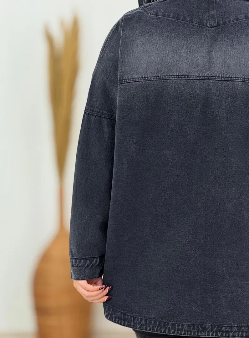 کت جین زنانه دو جیب کد h722