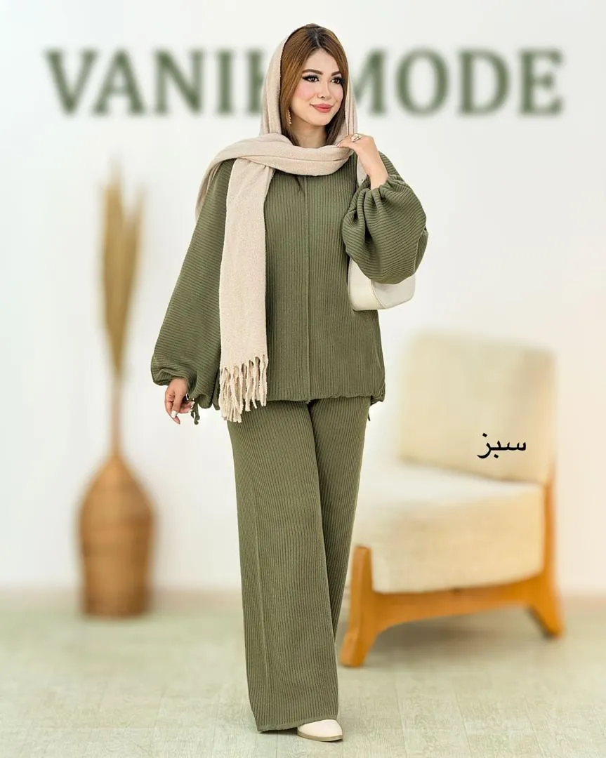 ست بلوز گت دار و شلوار بگ استایل کد h767