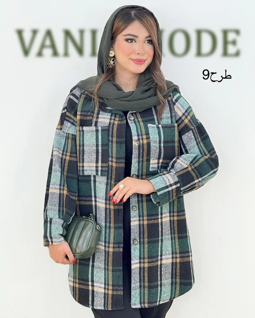 شکت جلو جیب دار چهارخونه کد h382