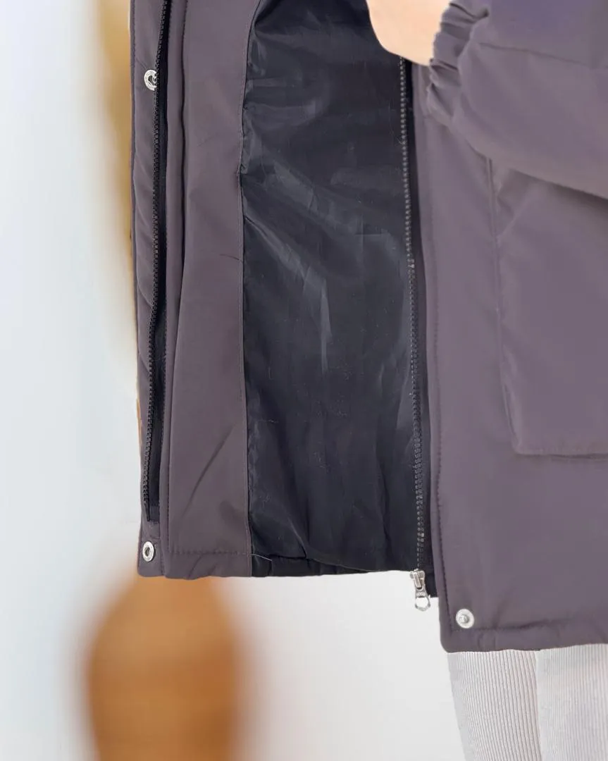 کاپشن زنانه کلاهدار کد h766