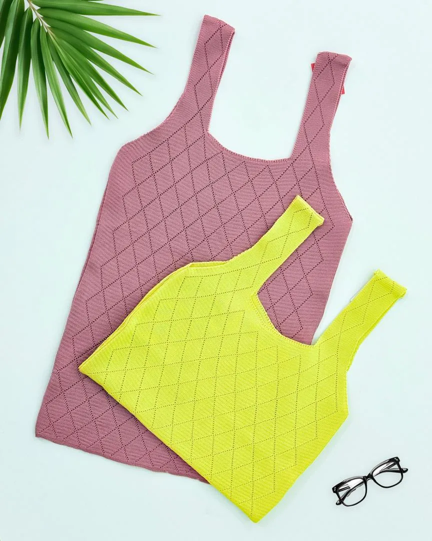 تاپ حلقه ای بافت لوزی کد h666