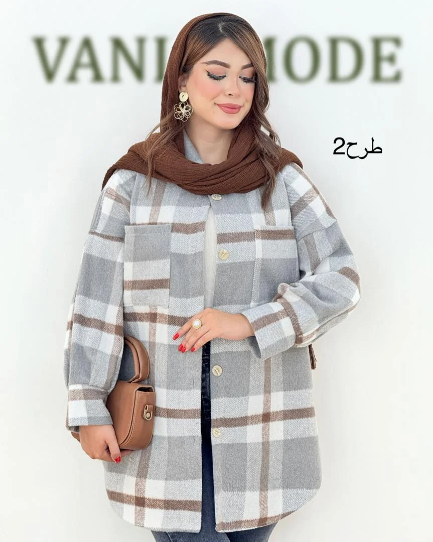 شکت جلو جیب دار چهارخونه کد h382