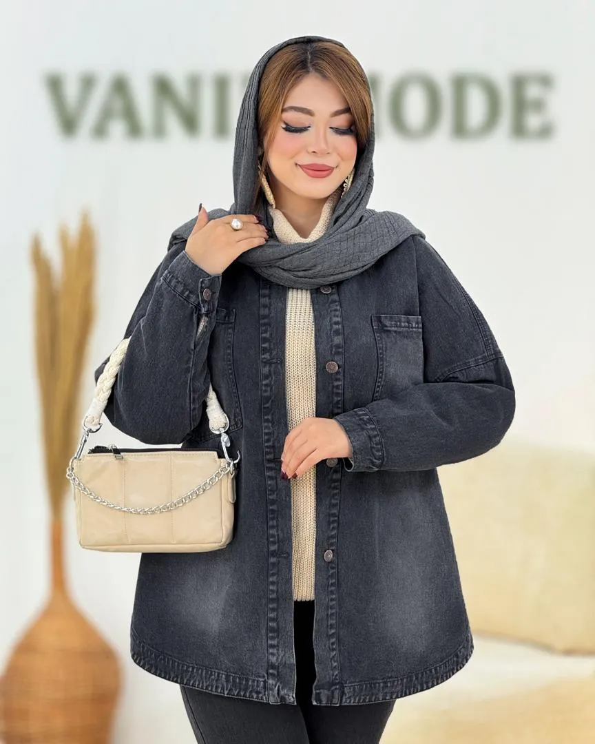 کت جین زنانه دو جیب کد h722