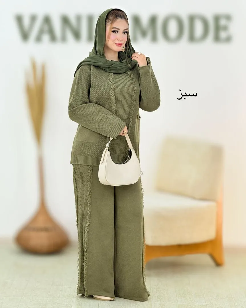 ست بلوز شلوار جلو ریش دار کد h649