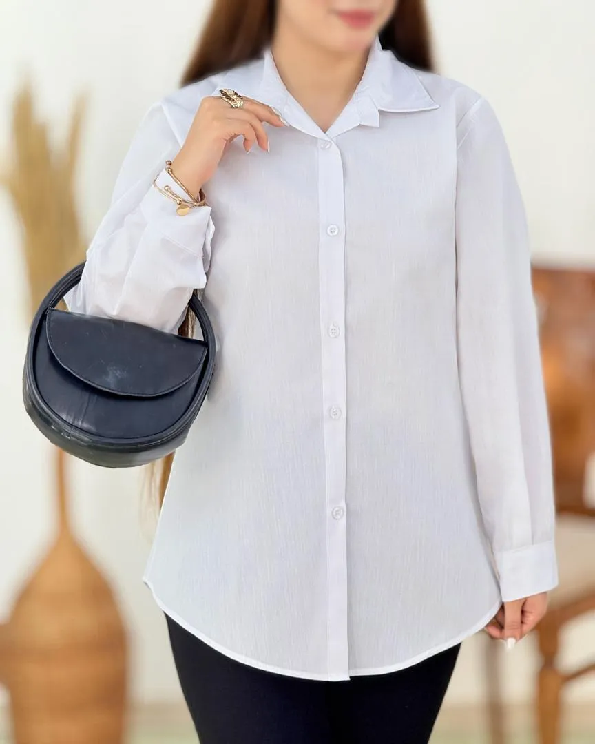 شومیز بیسیک سفید کد h807