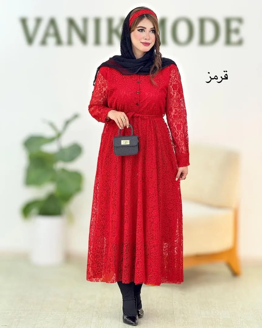 پیراهن بلند مجلسی دانتل کد h810