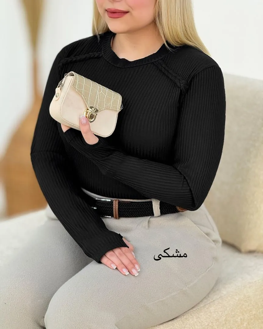 بلوز سرشانه بافت فینگردار کدh900