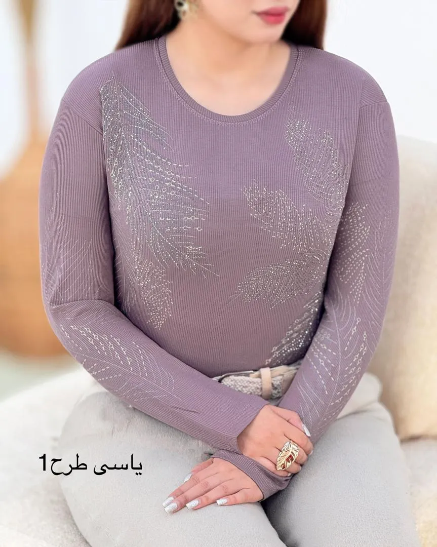 بلوز جلو نگین فانریپ کد h874