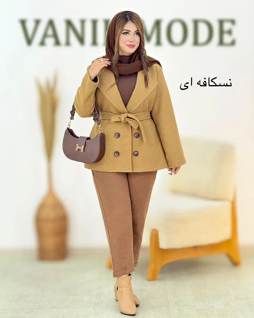 پالتو کوتاه آستردار دکمه نما کد h821