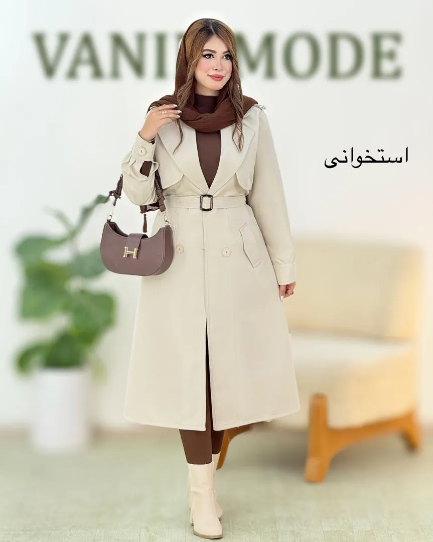 بارانی بلند والان دار سانتانا کد h817