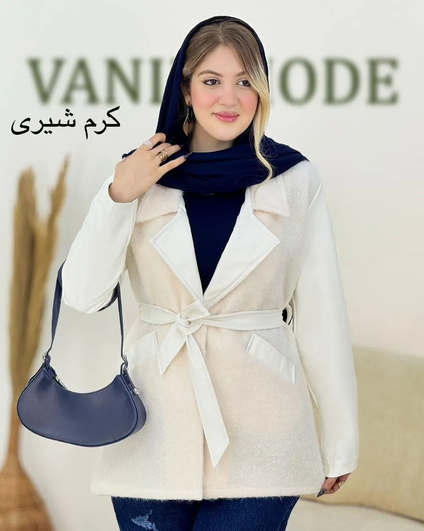 کت ترکیبی آستین چرم کد h898