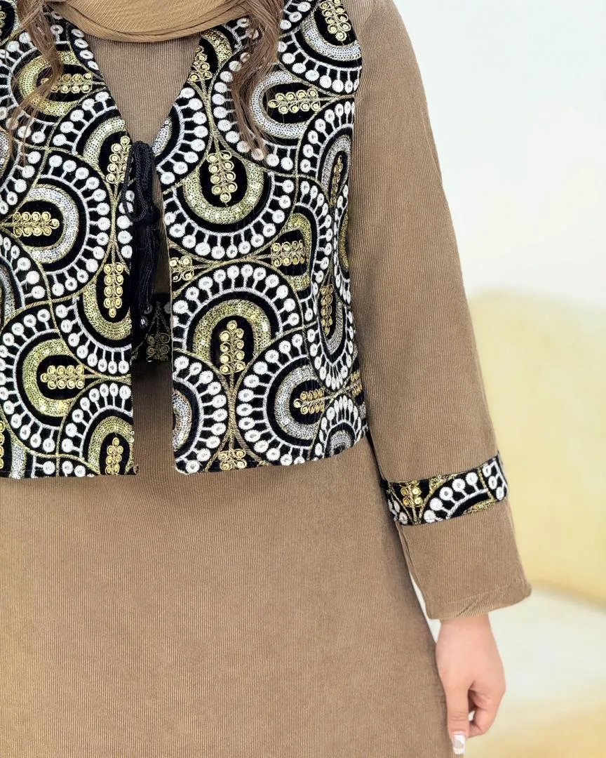 ست جلیقه پیراهن پولک دوزی کدh866