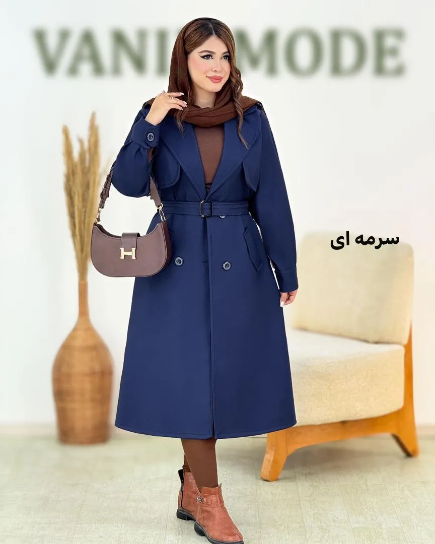 بارانی بلند پایین چاک دار کد H876