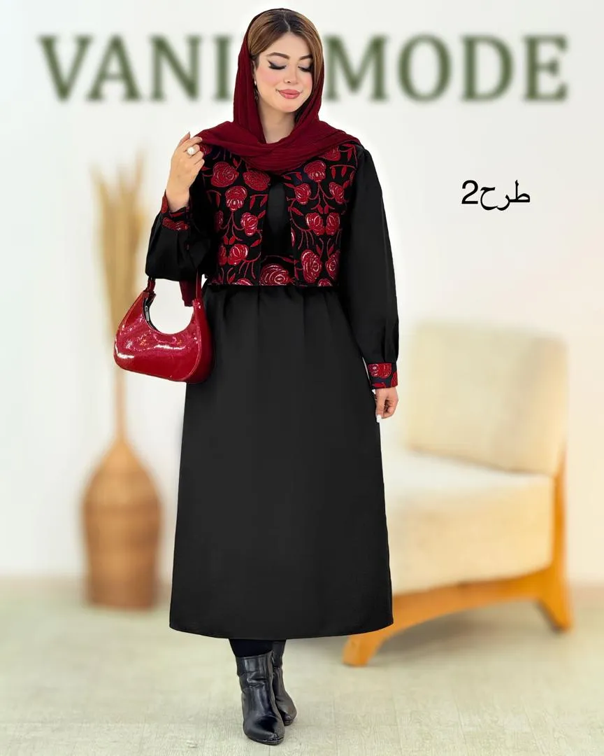 پیراهن جلیقه آستین طرحدار کد h862