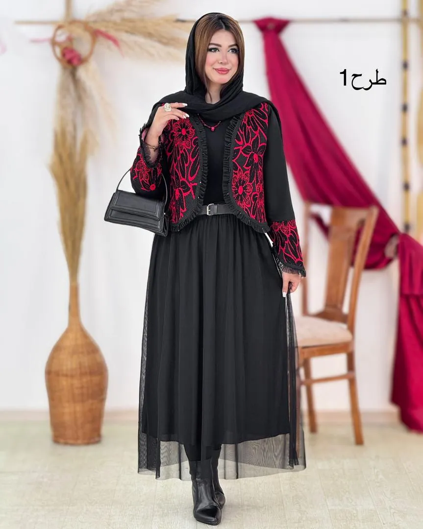 ست کت یلدا و دامن تور آستردار کد h806