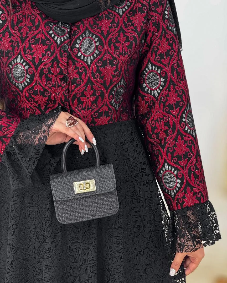 پیراهن یلدایی پایین تور دار کد h726