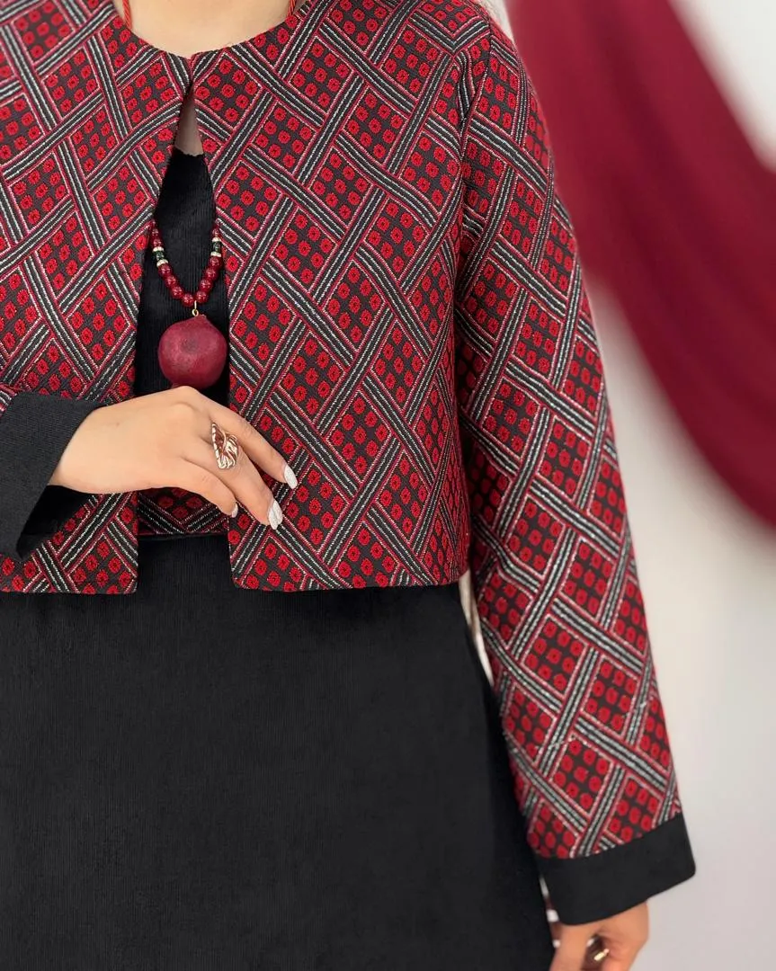 ست کت یلدایی و سارافون با کمربند کد h865