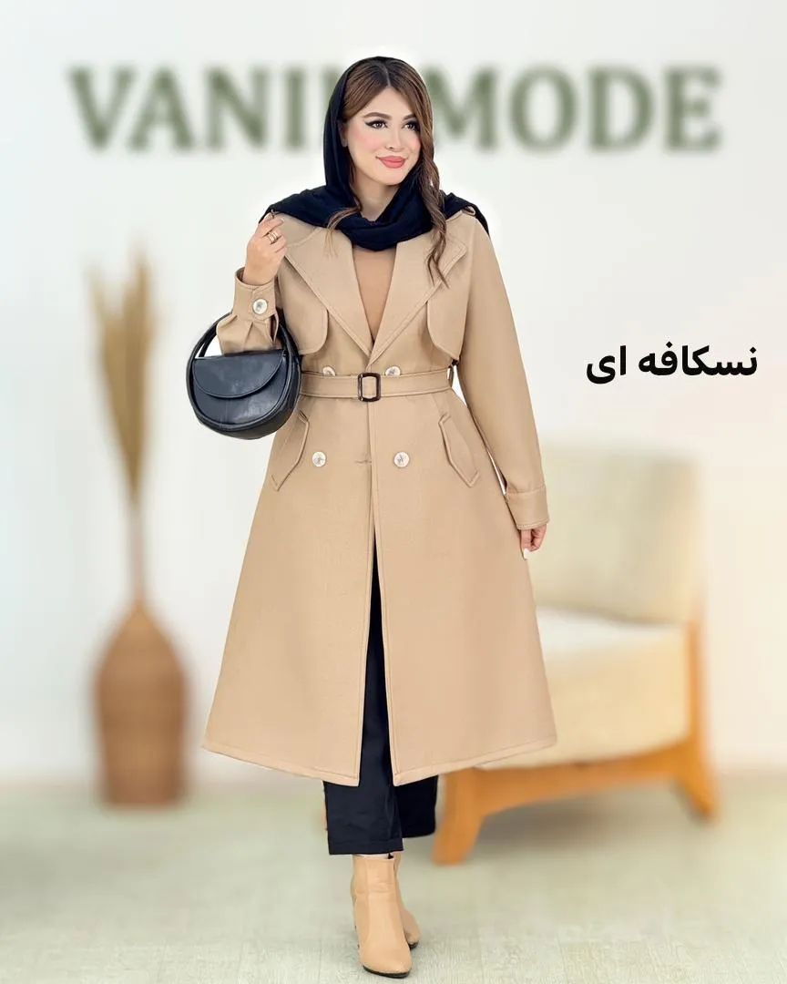 بارانی بلند پایین چاک دار کد H876