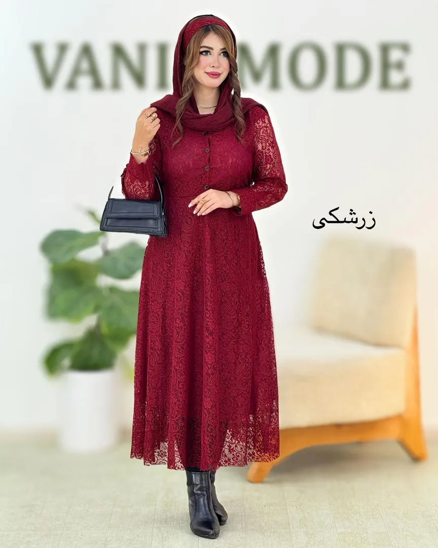 پیراهن بلند مجلسی دانتل کد h810