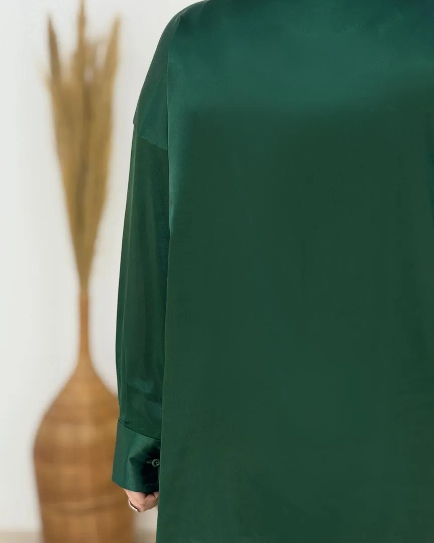 شومیز ساتن نگین دار کد h861