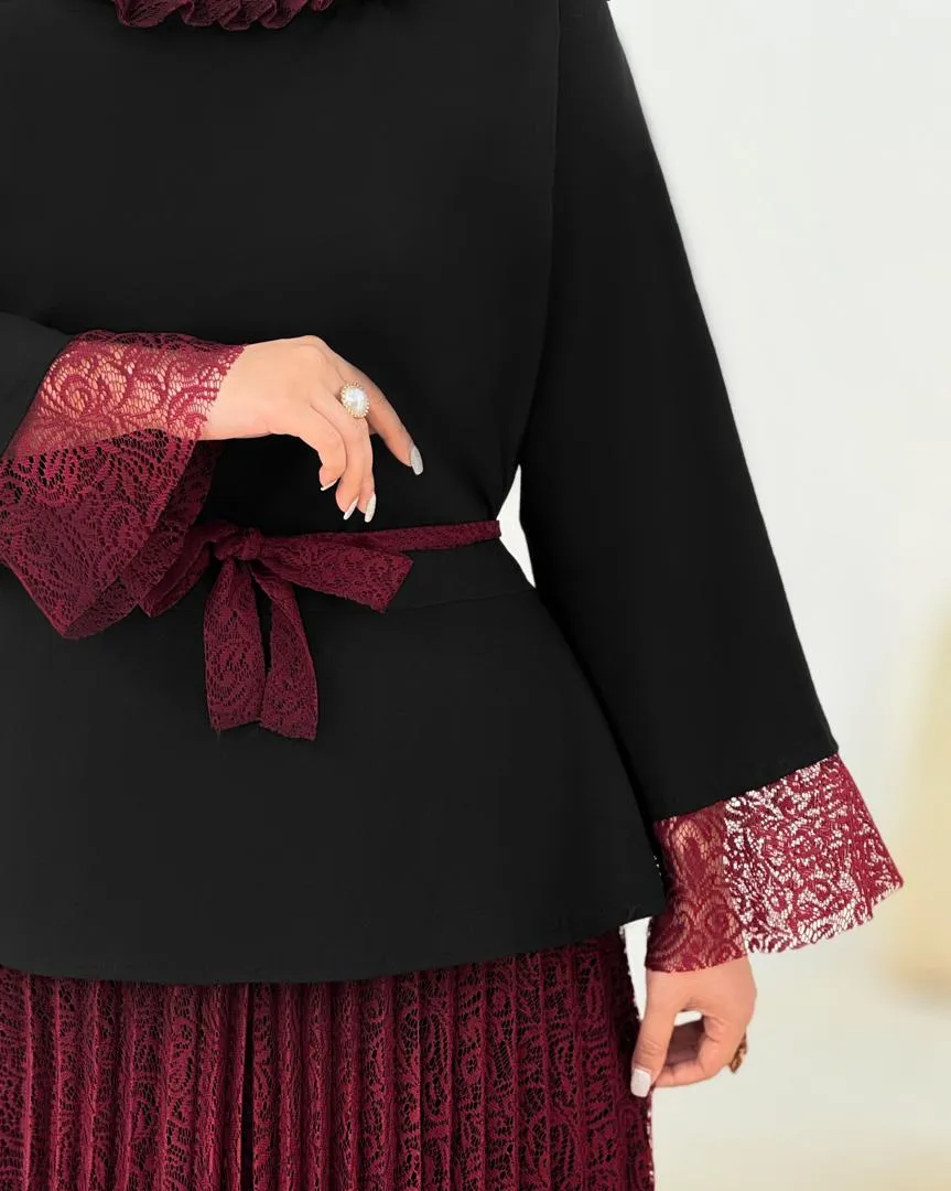 شومیز دامن دانتل یلدایی کد h826