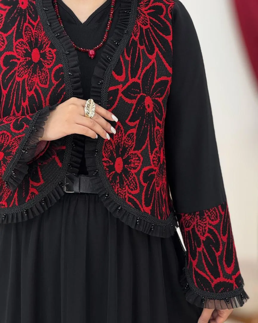 ست کت یلدا و دامن تور آستردار کد h806