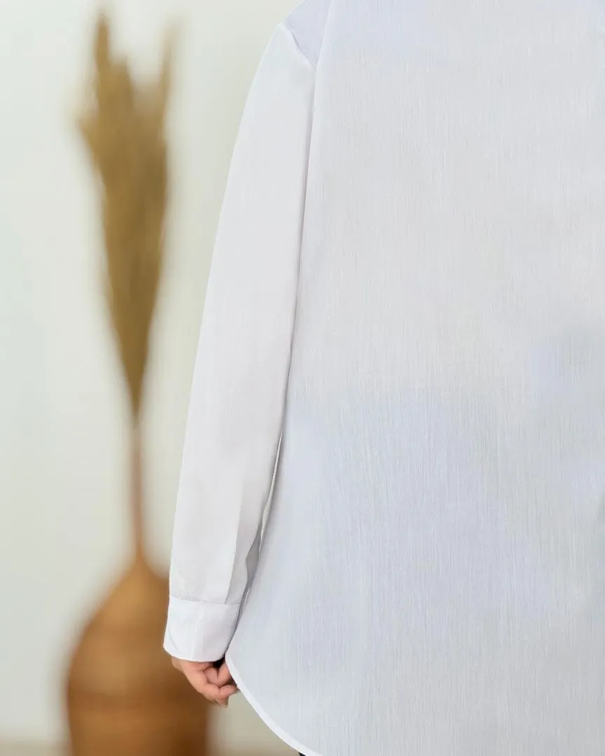 شومیز بیسیک سفید کد h807